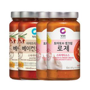 청정원 스파게티소스 로제 600g x2 + 베이컨 토마토 600g x 2