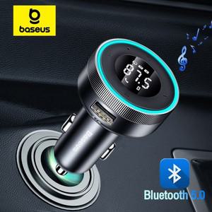 Baseus 차량용  FM 송신기 변조기 블루투스 5.0 USB 고속 충 자동 Aux 라디오 MP3 플레이어 핸즈프리 음악