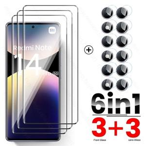 Redmi Note 14 Pro 5G 4G 케이스 9D 강화 유리 커브드 스크린 보호대  2025 카메라 6in 1