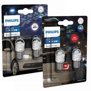 필립스 Ultinon Pro3100 LED P21/5W 1157 S25 빨간색 흰색 자동차 방향 지시등 램프 역광 후면 전구 정지