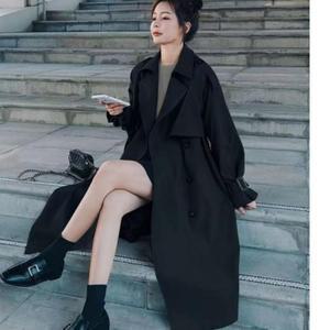여성 베이직 루즈핏 트렌치코트 롱자켓 캐주얼정장 데일리 자켓