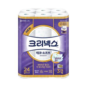 크리넥스 데코앤소프트 3겹 35m 24롤 1팩 화장지 휴지