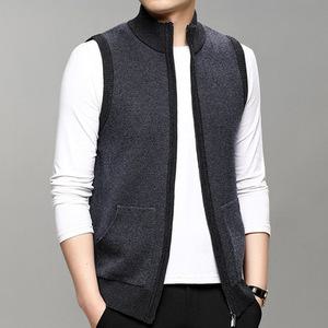 남성조끼 남자 가을 사무실 지퍼 겨울 조끼 베스트 가디건 이너 중년