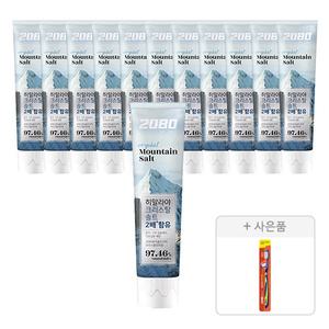 2080 퓨어플러스 크리스탈솔트 치약 150g, 12개 + 증정(토탈케어 칫솔, 일반모, 1개)