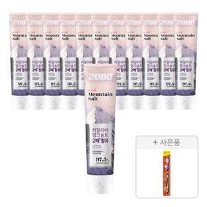2080 퓨어플러스 핑크솔트 치약, 150g, 12개 + 증정(토탈케어 칫솔, 일반모, 1개)