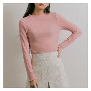 [미쏘]반하이넥 골지 변형 티셔츠(MIWLWB210G)