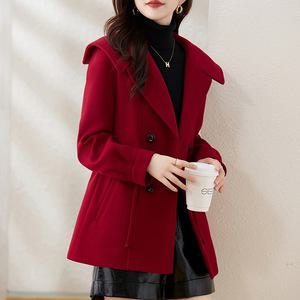 여성코트 겨울 모직 슬림핏 유럽풍 코트 미디엄 롱 심쿵빛