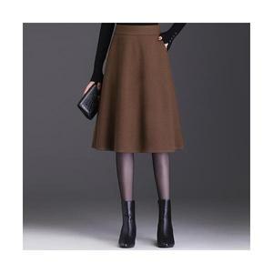 로타 여자 스커트 정장 모직 패션 빅슬립 A라인 추동 미디 하이웨스트 리카3