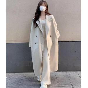 여성 가을 겨울 모직 롱 코트