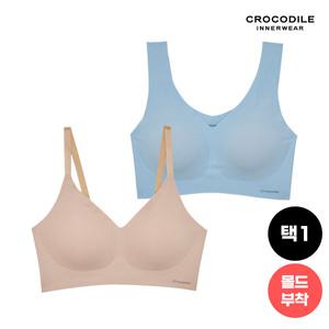 [크로커다일 언더웨어][크로커다일] 뉴 라이크라 쉘론 몰드부착 V넥 스트랍 감탄브라 1종 택1