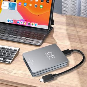 2 in 1 CFexpress B 타입 SD 카드 리더, 카드리더 어댑터, USB 3.2, 10Gbps 듀얼 슬롯 지지대, 안드로이드, 윈도우, 맥 OS SLR용