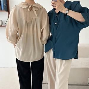 [신상오픈런] 통소매 봄여름 코쿤핏 루즈핏셔츠 찰랑블라우스
