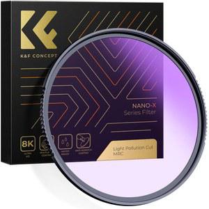 K&F 컨셉 52mm 투명 내추럴 나이트 필터 28 다층 코팅 빛 공해 감소 필터, 야간 도시 하늘 별 샷, 무컬러 캐스트 (나노-X 시리즈)