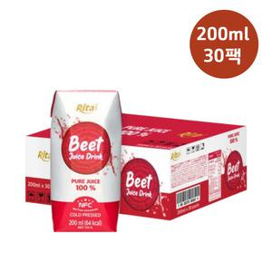 리타 100% 레드비트즙 착즙원액 주스 200ml x 30팩 과일음료