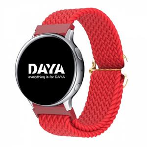 DAYA 갤럭시워치 5 4 3 스트랩 20mm 브레이드 버클 레드 솔로루프 밴드 스트랩