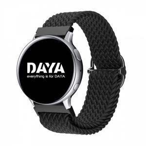 DAYA 갤럭시워치 5 4 3 스트랩 20mm 브레이드 버클 블랙 솔로루프 밴드 스트랩