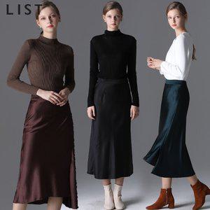 [리스트(LIST)] 언발란스 슬릿 플레어 스커트 (택가격128000원)