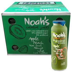 노아주스 사과 음료수 당충전 복숭아 키위 망고 라임 260ml 12개
