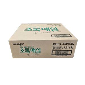(웅진) 초록 매실 캔음료 180ml x 30개입 미니캔