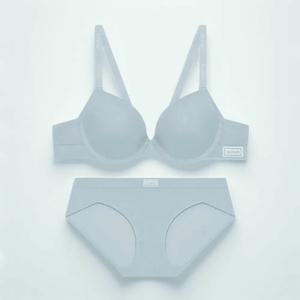 게스언더웨어 스퀘어라벨 프레시 브라 팬티 편안한 세트 - 라이트블루