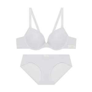 게스언더웨어 스퀘어라벨 프레시 브라 팬티 편안한 세트 - 라이트그레이