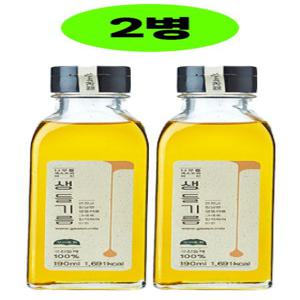 국산들기름 한씨가원 나무틀 엑스트라 버진 국내산 냉압착 생들기름 190ml x2병