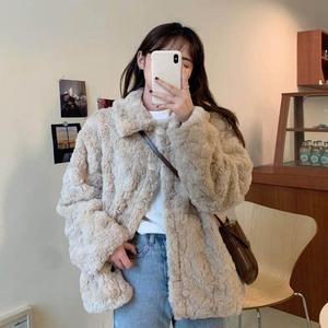 [오노마] ONM 융털 밍크 털옷 여성 부드러운 퍼자켓 카라 페이크퍼