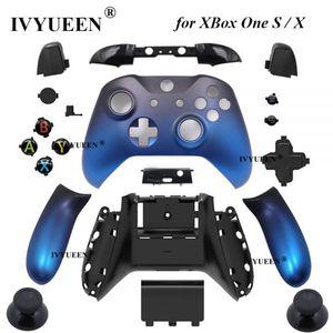 IVYUEEN-Xbox One S X 컨트롤러 섀도우 블루 교체 하우징 쉘 케이스 페이스 플레이트 커버 사이드 레일 후