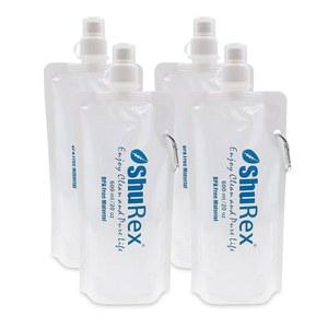 4팩 20온스 / 600ml 접이식 소이어 스퀴즈 미니 정수 시스템용 워터 파우치, 멤브레인 용액 및 기타 필터 빨대와 호환, 물병, 재사용 가능, BPA 프리
