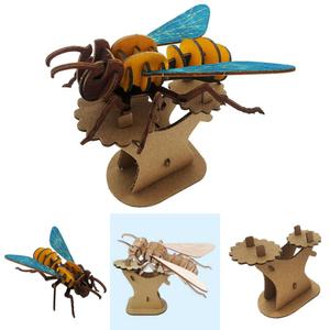 입체 곤충 퍼즐 (꿀벌 24pcs) 3D 곤충모형 나무퍼즐 조립키트 색칠 꾸미기 공예