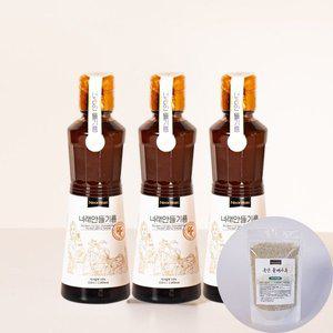 [기타][밋앤밀] 너래안 100% 국내산 들기름 320ml 3개+들깨가루 100g(지퍼백 파우치)