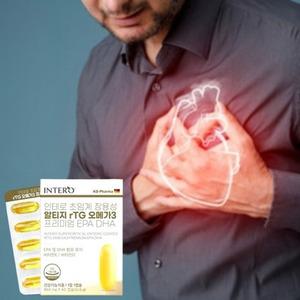 인테로 초임계 장용성 알티지 rTG 오메가3 프리미엄 EPA DHA 840mg 60캡슐 2개월분 비타민D 비타민E