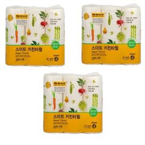 노 브랜드 스마트키친타올150매 12롤x3개입 총36롤 No Brand