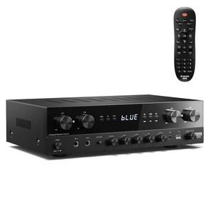 도너 스테레오 리시버 홈 오디오 앰프, 블루투스 5.0, USB, FM, 2 마이크인, 에코, RCA, 가정용, 노래방, 극장용 스피커용 광 /동축 입력 기능 포함 프리미엄 1000W Max Power 4 채널 앰프