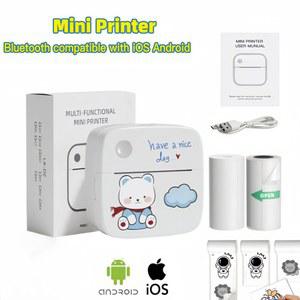 포토 프린터 DOLEWA 스티커 BPA 프리 미니 휴대용 잉크리스 열전사 텍스트 사진 인쇄 인쇄용 D2 B1