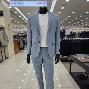 [지이크]라이트블루 투톤 린넨라이크 셋업 수트세트 FIE4533S