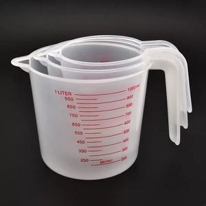 3pcs 250/500/1000ml 베이킹 액체 측정 컵 PVC 스케일 플라스틱 볼륨 비커 주방 도구