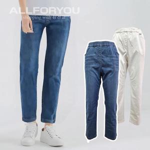 올포유 여성 전체 밴딩 일자핏 데님 바지 팬츠 ALPJO3111C2