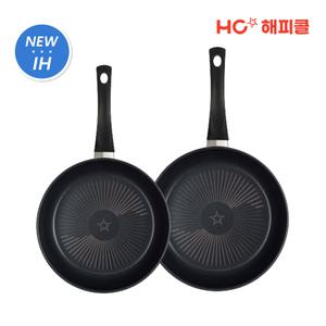 HC해피콜 NEW 컴포트 다이아몬드 IH 인덕션 후라이팬 2종 B세트 (24팬+28팬)