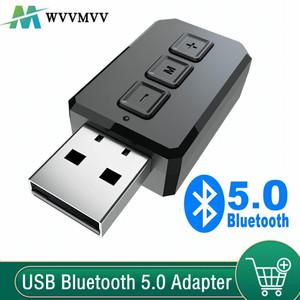 WvvMvv USB 블루투스 5.0 어댑터 동글 핸즈프리 오디오 수신기 무선 송신기 AUX RCA 3.5mm 잭 스테레오 PC