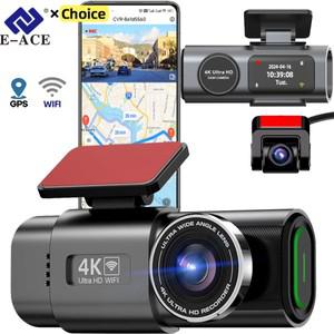 4K GPS WIFI APP 24H 2 렌즈 Dashcam 나이트 비전 대시 캠 미니 자동차 카메라 DVR 비디오 레코더 자동차