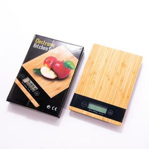 대나무 디지털 주방 저울, 매우 정확한 다기능 식품 5kg/1g, 요리/베이킹용 4개 LCD 디스플레이