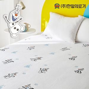 유아용 인증 안심 원단) 프리미엄 디즈니 냉감패드 쿨매트 겨울왕국 올라프 친환경 오코텍스 인증