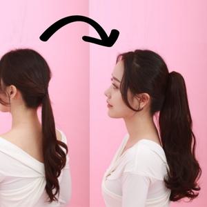 집게핀 포니테일가발 롱 헤어피스 루즈 가발