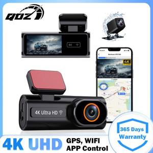 QOZ 차량용 대시 캠, WDR 야간 투시경, 24 시간 주차 모니터, 전면 및 후면 와이파이, GPS 대시 카메라, 블