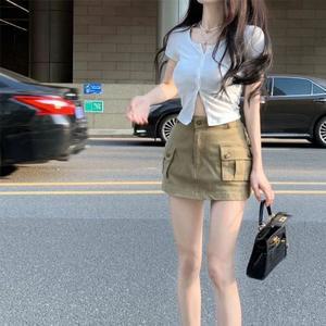 [BZJL8VPL_4C]여자 카고 스타일 미니 스커트 1P 포켓