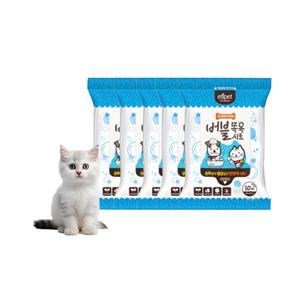 콜라겐함유 피모건강 고양이 목욕티슈5개 냥이샴푸