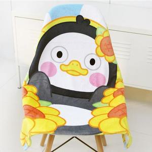 [OFM60Q14]베이비 펭수 블랭킷  해바라기 캐릭터 무릎담요