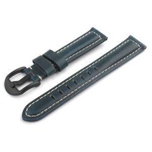 YLZ1BL-18mm 빈티지 가죽 손목시계 스트랩 끈