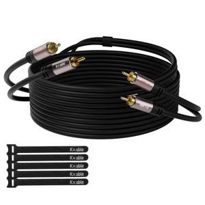 RCA 케이블 8FT, 2RCA 남성에서 남성 스테레오 오디오 케이블, 무산소 구리, 하이파이 사운드, 이중 실드 2 홈 시어터용 차량용 서브우퍼 코드, HDTV, 앰프, 시스템, 스피커